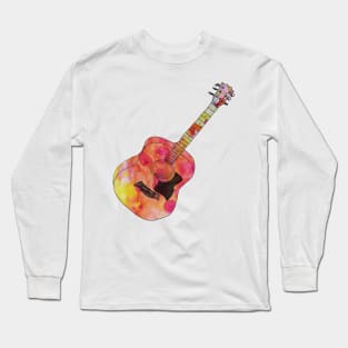 Acoustic guitar psychedelic colours Long Sleeve T-Shirt